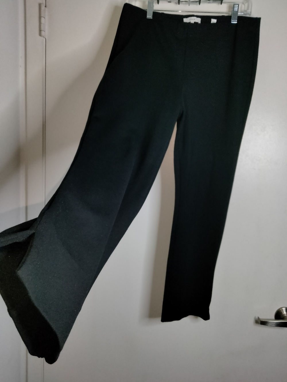 Vince (Since L) Classic Black Stretch Split Hem Minimalist Pull-on Waist Pants